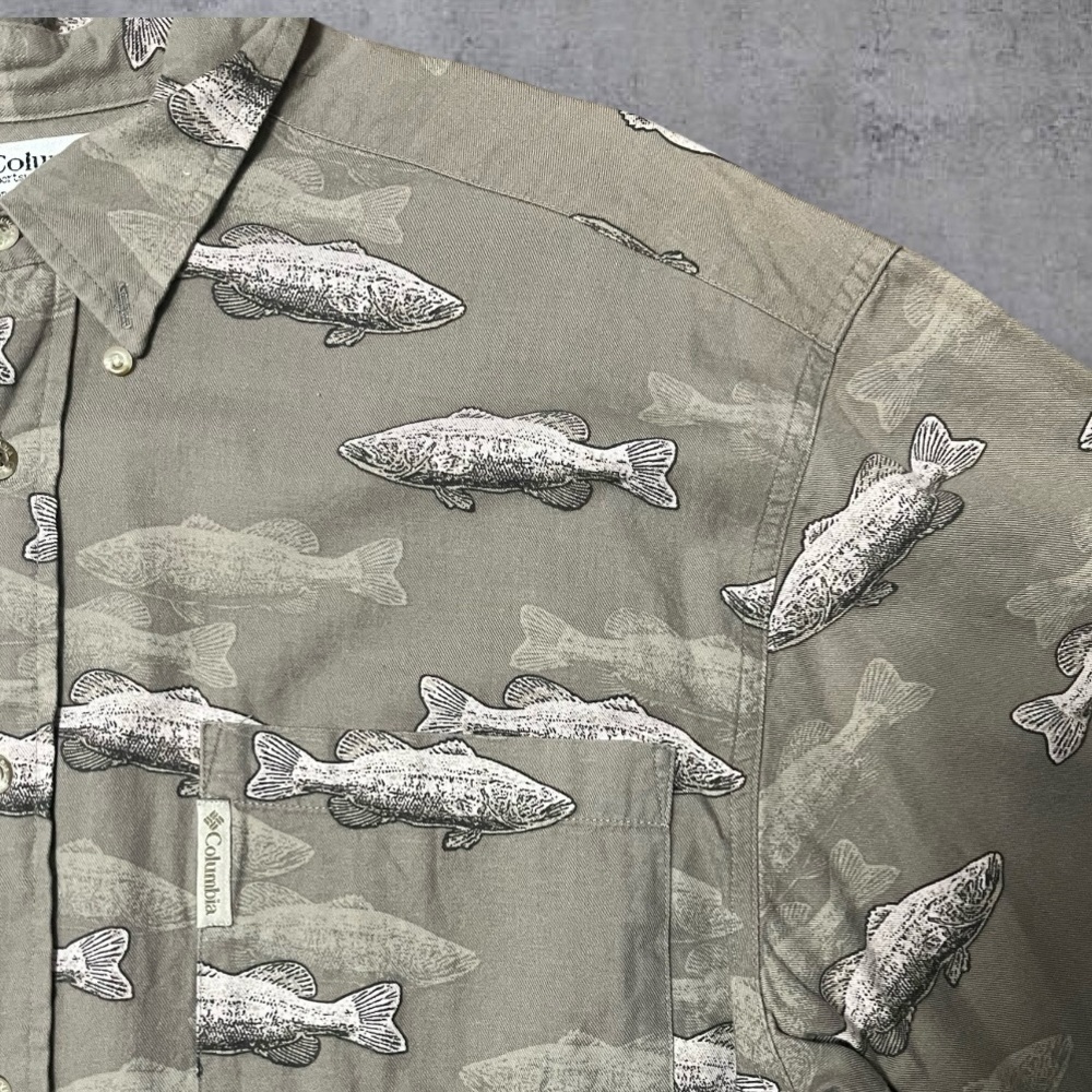 Fish Pattern Short Sleeve Button Up - image 3